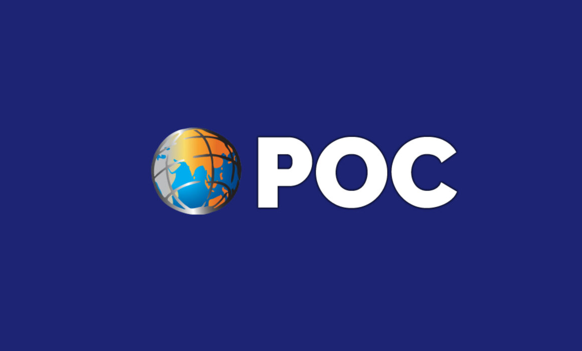 Logo of the POC on dark blue background