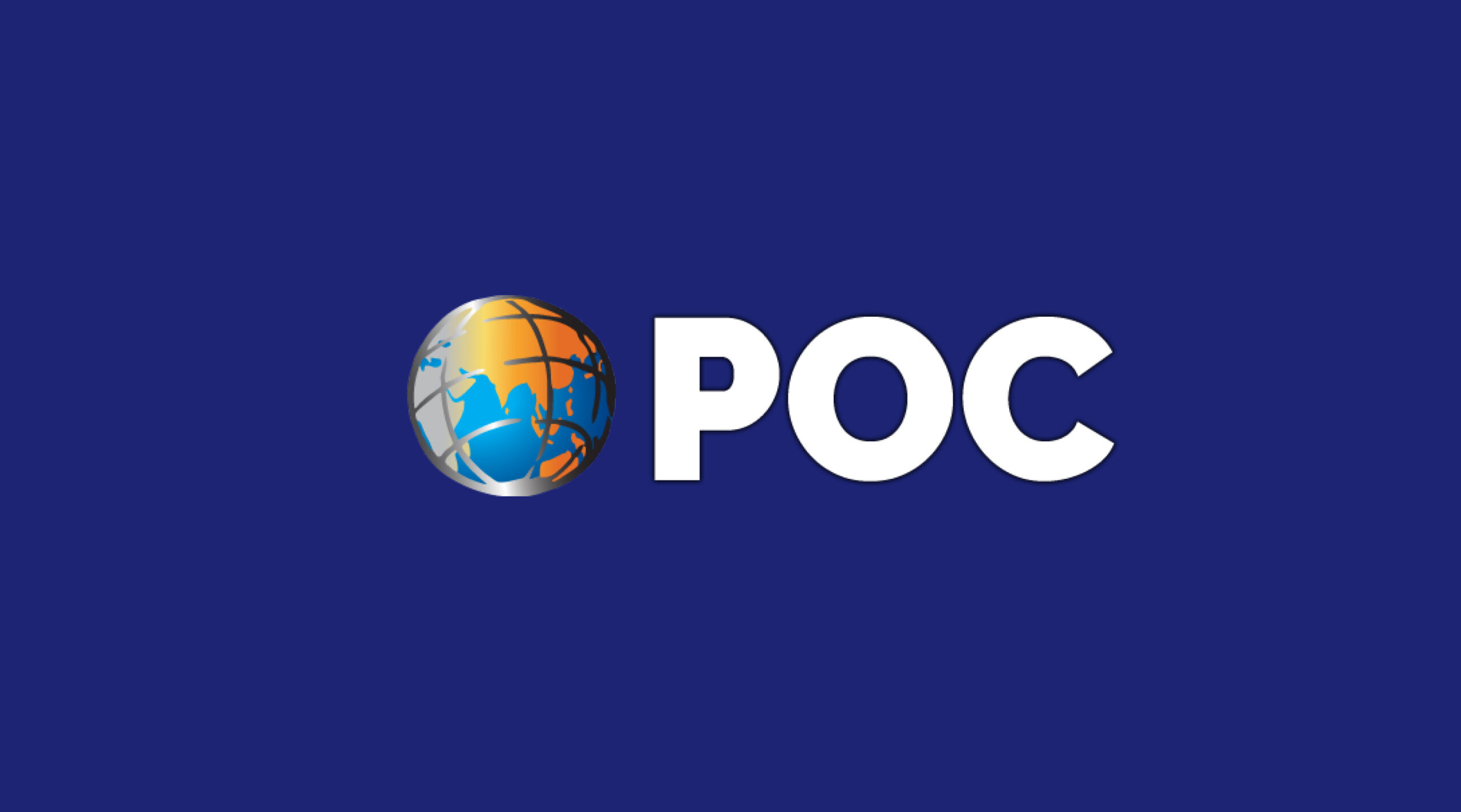Logo of the POC on dark blue background
