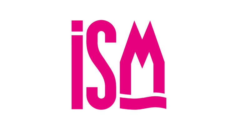 Pink Logo of the ISM Ingredients Trade Fair, spelling iSM.
